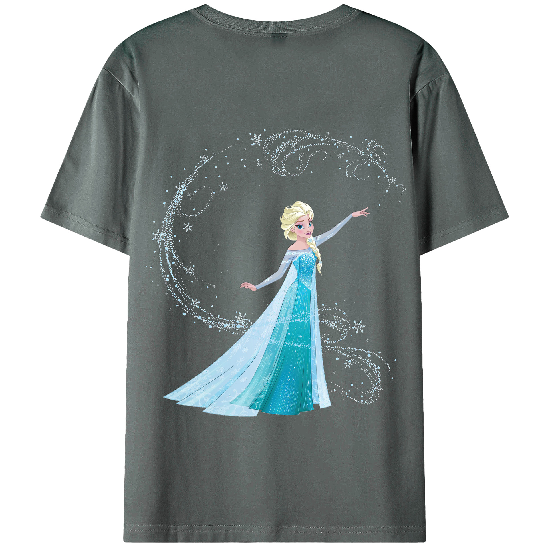 （画像用） アナと雪の女王 アンナ エルサ Frozen Anna Elsa 綿100％半袖Tシャツ（背面プリント）